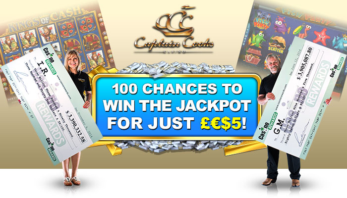 100 chances to win the jackpot for just €£$5